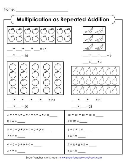 Early Multiplication Worksheets