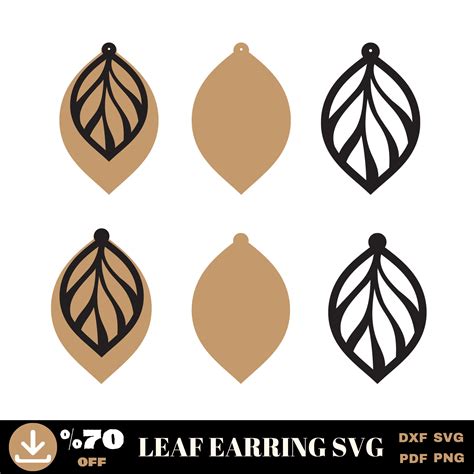 Download Earring Bundle, Leaf Templates DXF Files
