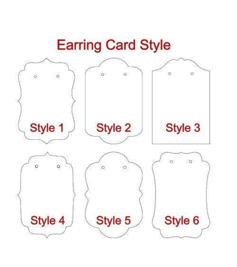 Earring Card Template Free