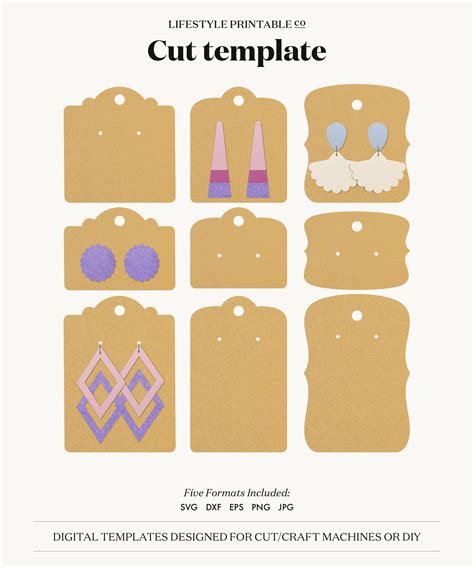 Download Earring Display Cards Cut Files