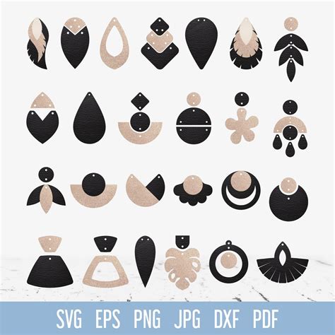 Readying Up Your Jewelry Game: Unlock the Beauty of Earring Shapes with Our Collection of Chic Earring Shape SVGs!
