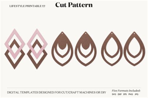 Download Earrings Template Cut File: Cut Files