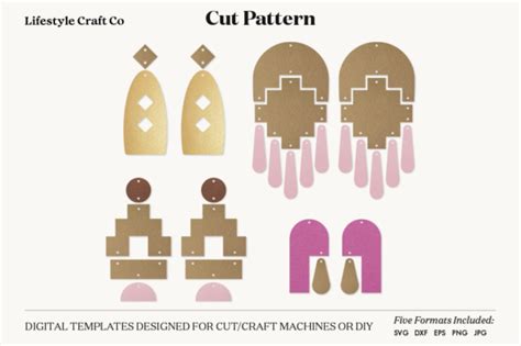 Download Earrings Template Cut File: Files For Crafts