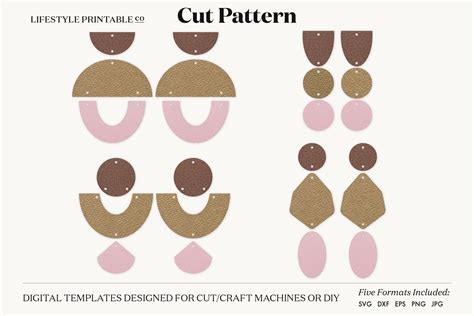 Download Earrings Template Cut File Commercial Use