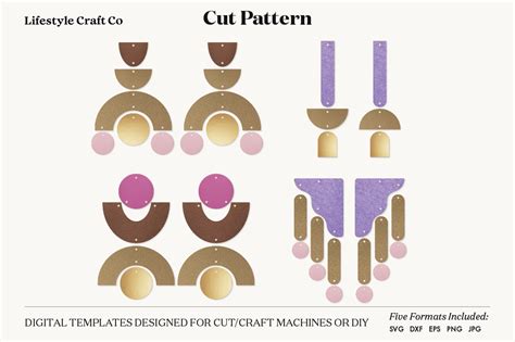 Download Earrings Template Cut File Files