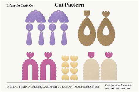 Download Earrings Template Cut File For Crafts