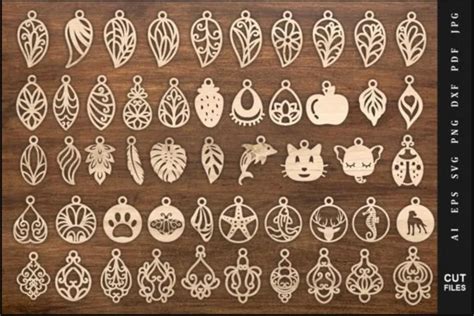 Download Earrings with Openwork Patterns. SVG Files DXF Files