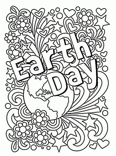 Earth Day Coloring Sheet Free Printable