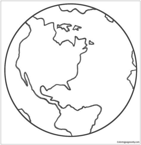 Earth Planet Coloring Page