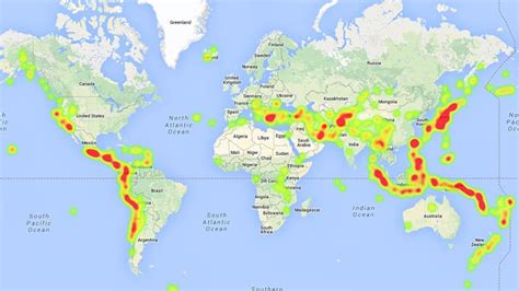 Earthquake Map Of The World