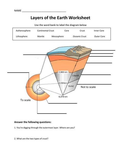 Earths Interior Worksheet Answers