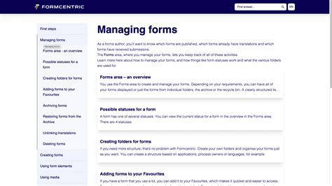 Ease of creating and managing forms