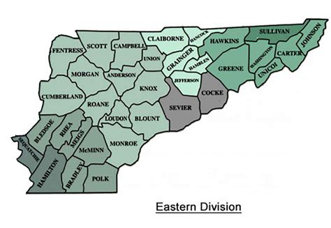 Topographic Map Of East Tennessee