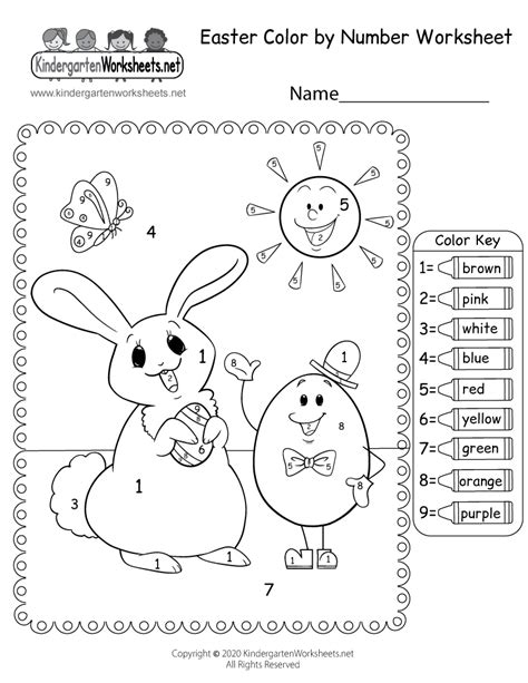 Easter Kindergarten Worksheets Free