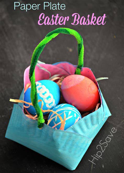 Easter Basket From Paper Plate