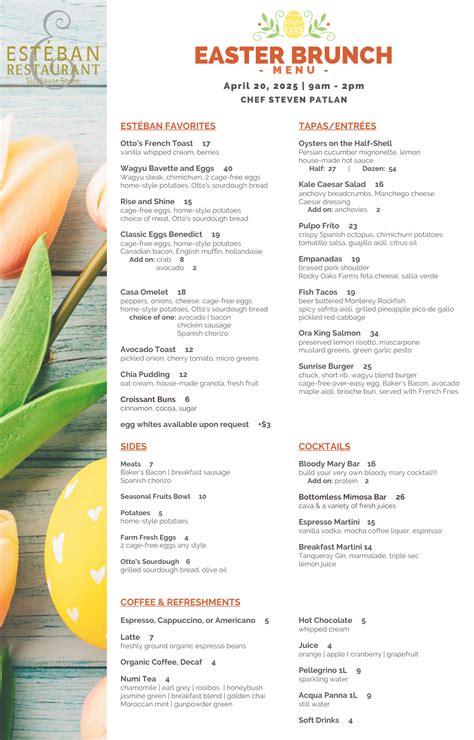 Easter Brunch 2025 Menu