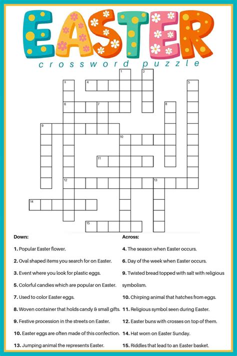 Easter Crossword Puzzle With Answers