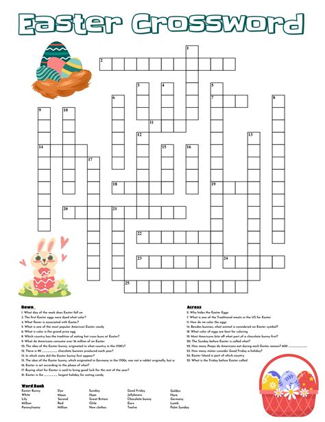 Easter Crossword Puzzles Printable