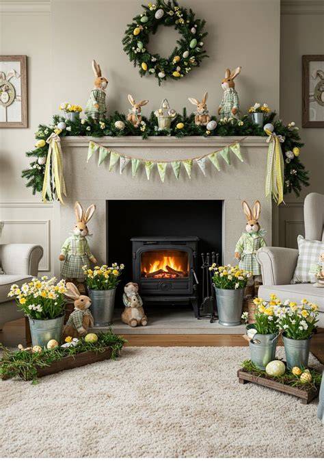 Easter Decorations For Fireplace