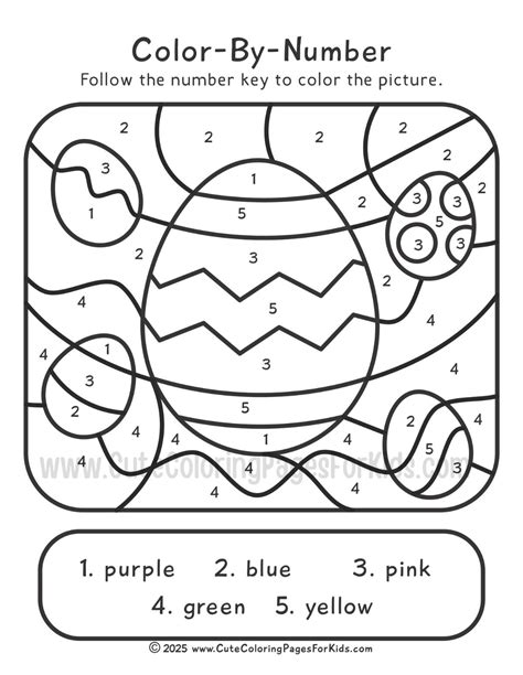 Easter Egg Coloring By Number