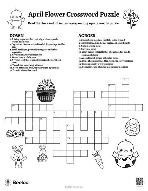 Easter Flower Crossword