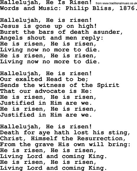 Easter Hallelujah Music And Lyrics