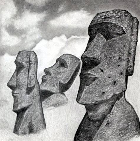Easter Island Drawing