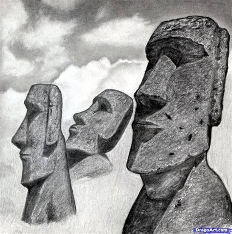 Easter Island Head Drawing