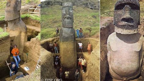 Easter Island Statues Below Ground