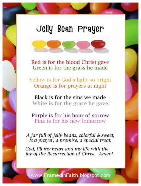 Easter Jelly Bean Prayer Free Printable