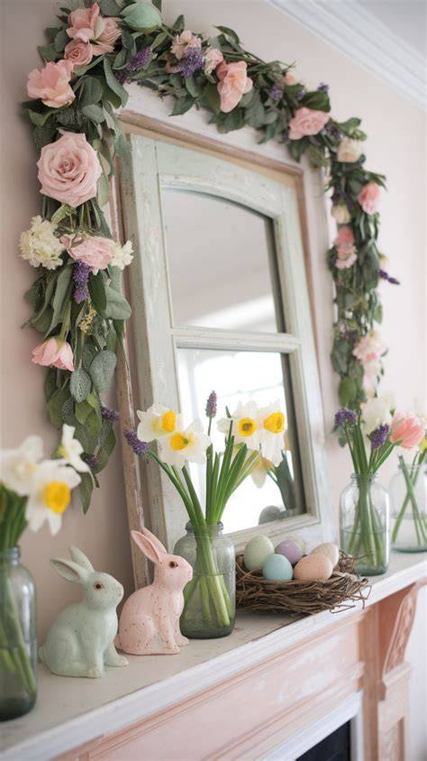 Easter Mantel Decorating