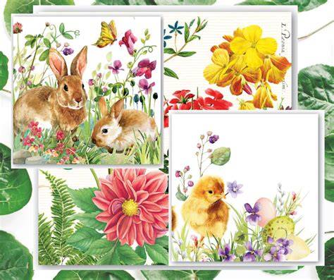 Easter Napkins For Decoupage