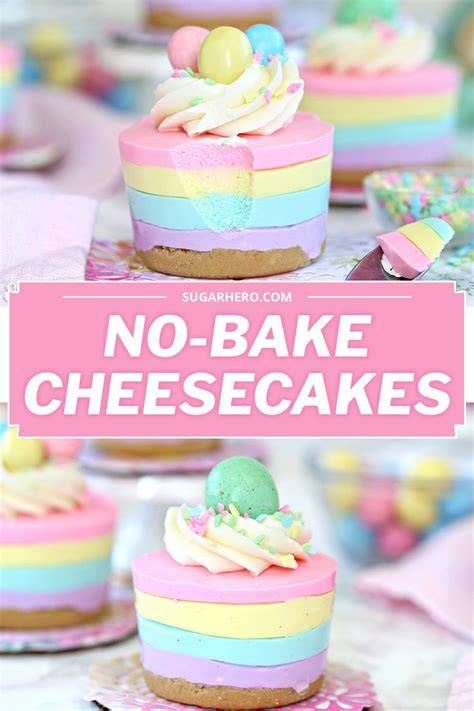 Easter No Bake Mini Cheesecakes