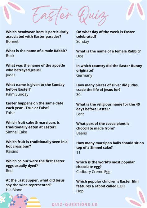 Easter Quiz Multiple Choice