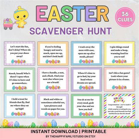 Easter Scavenger Hunt Riddles