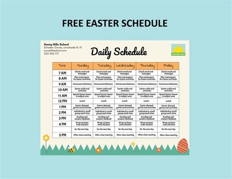 Easter Schedule 2015