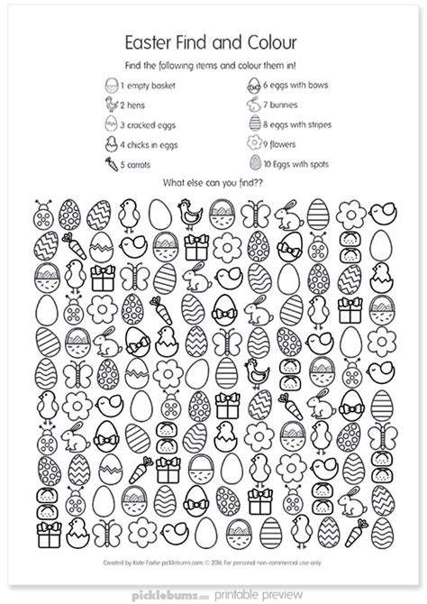 Easter Seek And Find Printables