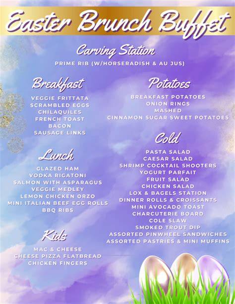 Easter Sunday Buffet Menu