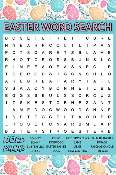 Easter Word Search Answers