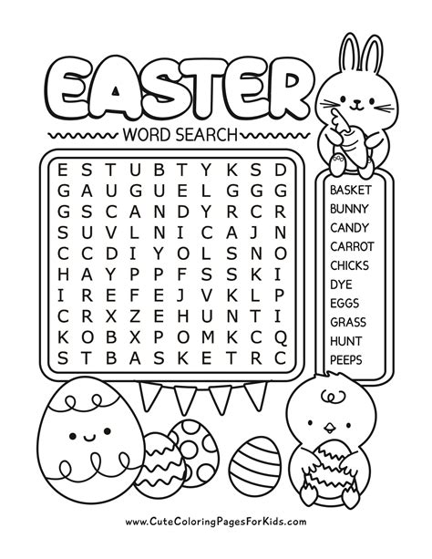 Easter Word Search For Kids