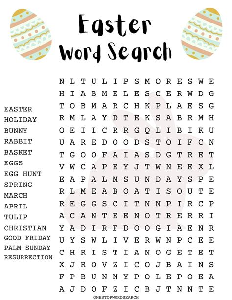 Easter Word Search Puzzle