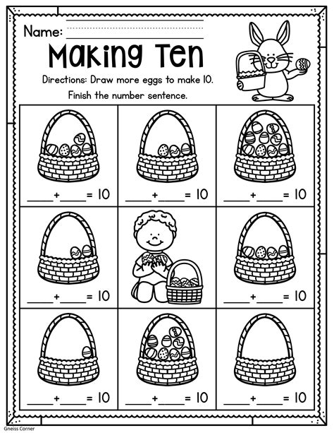 Easter Worksheet For Kindergarten