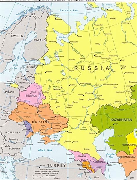 Eastern Europe And Russia Map