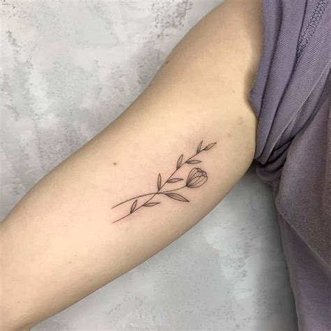 Simple Floral Inner Arm Tattoo Best tattoo design ideas