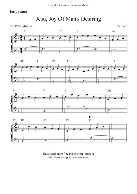Easy Printable Piano Sheet Music