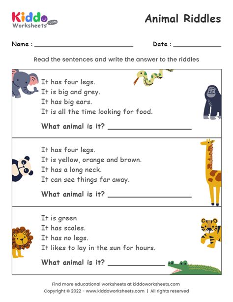 Easy Animal Riddles With Answers For Kids