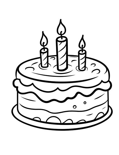 Easy Cake Coloring Pages
