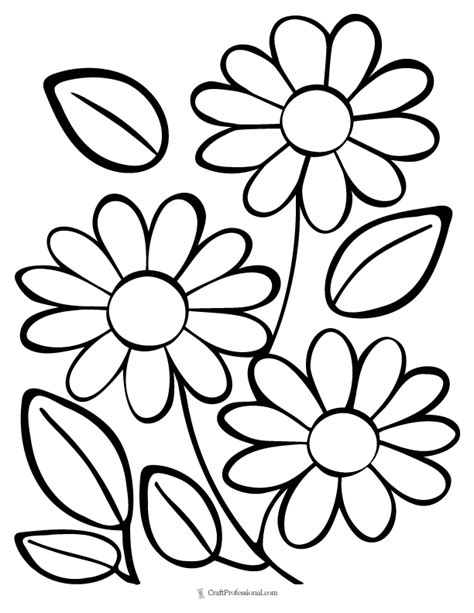 Easy Color Pages Flowers