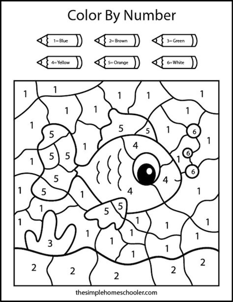 Easy Coloring By Numbers Worksheets