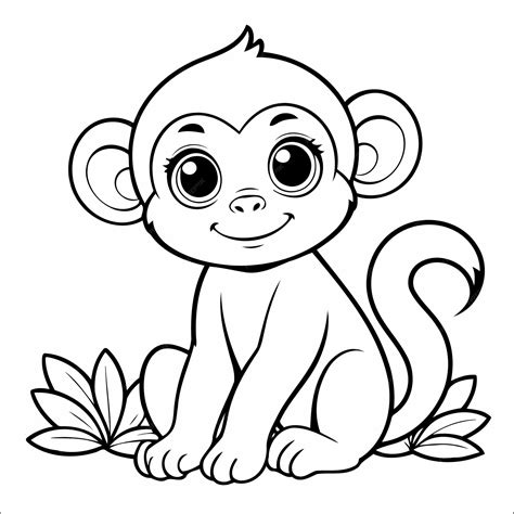 Easy Coloring Pages Monkey